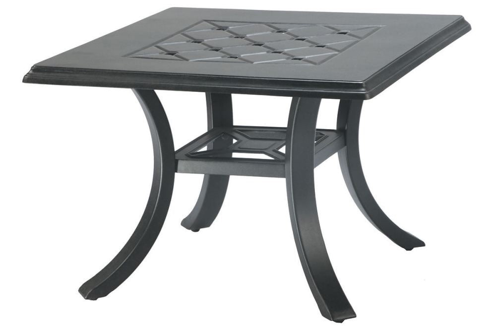 An aluminum small end table