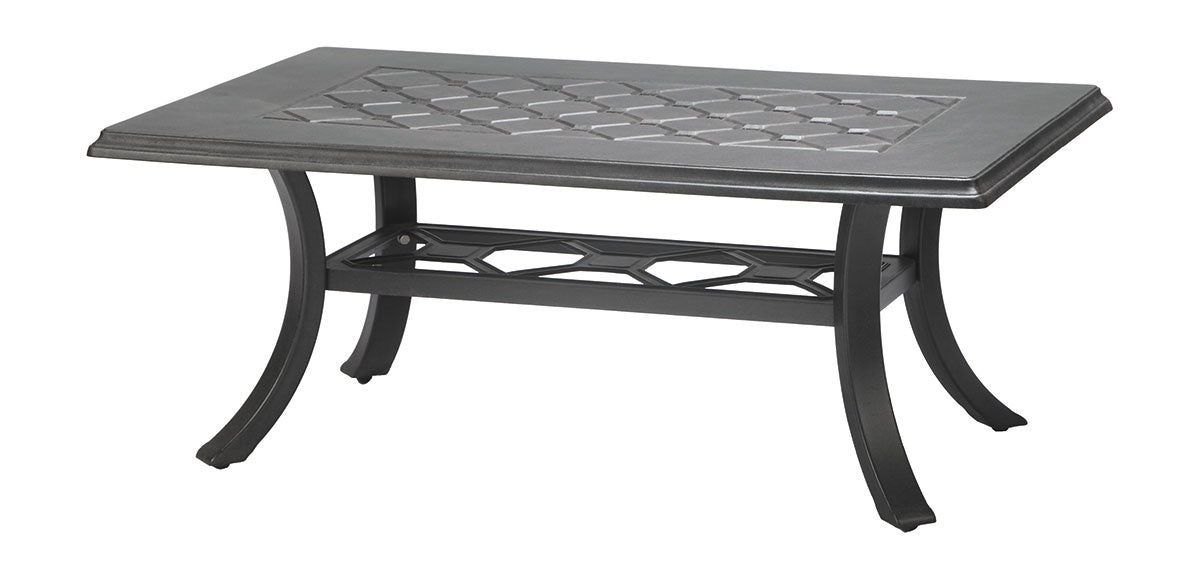 An aluminum coffee table