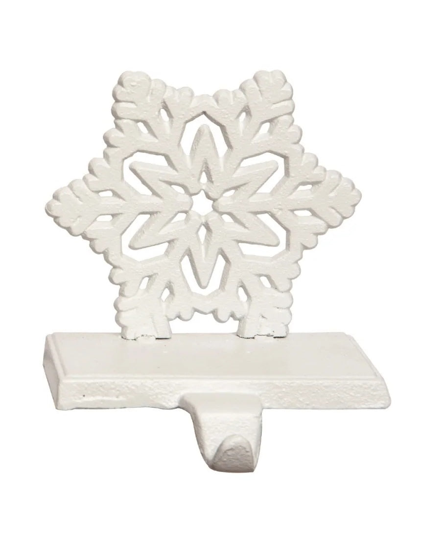 Stocking holder shaped like a snowflake.