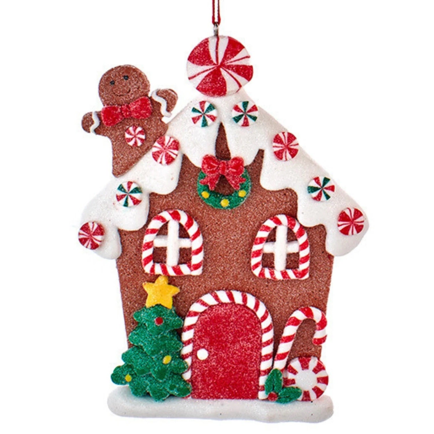 5" Glittered Gingerbread House Ornament