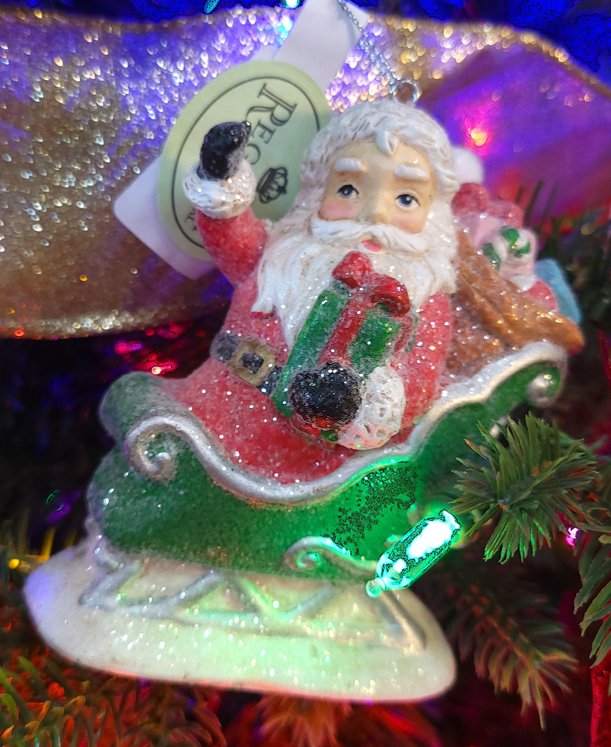 3.5" Frosted Santa Ornament