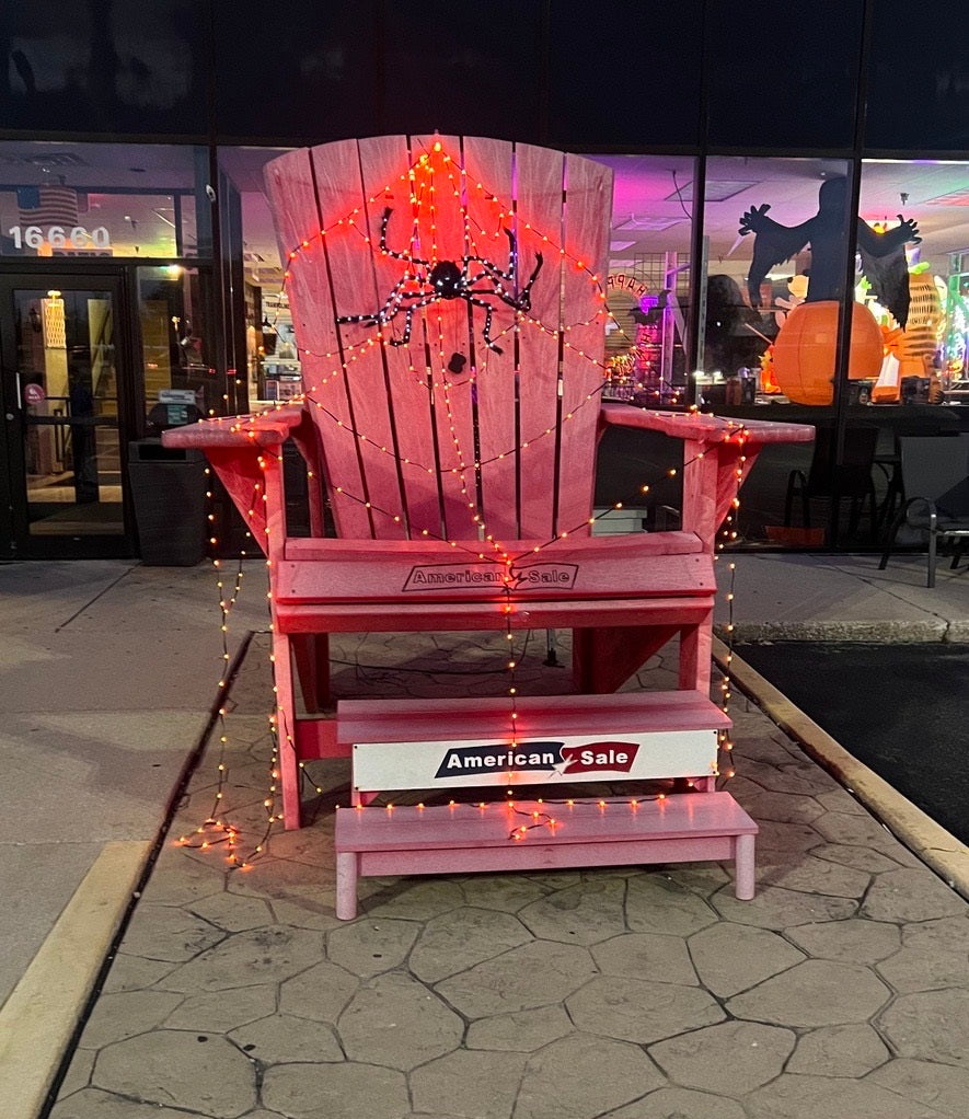 Giant Spider Web with Spider with 400 Big Seed LED Lights (Purple/Orange)