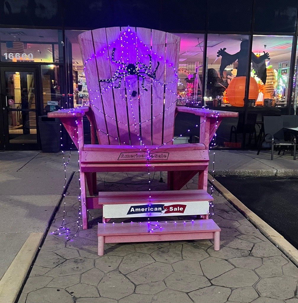 Giant Spider Web with Spider with 400 Big Seed LED Lights (Purple/Orange)