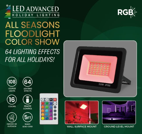 Floodlight that features 16 colors and 4 different light modes.