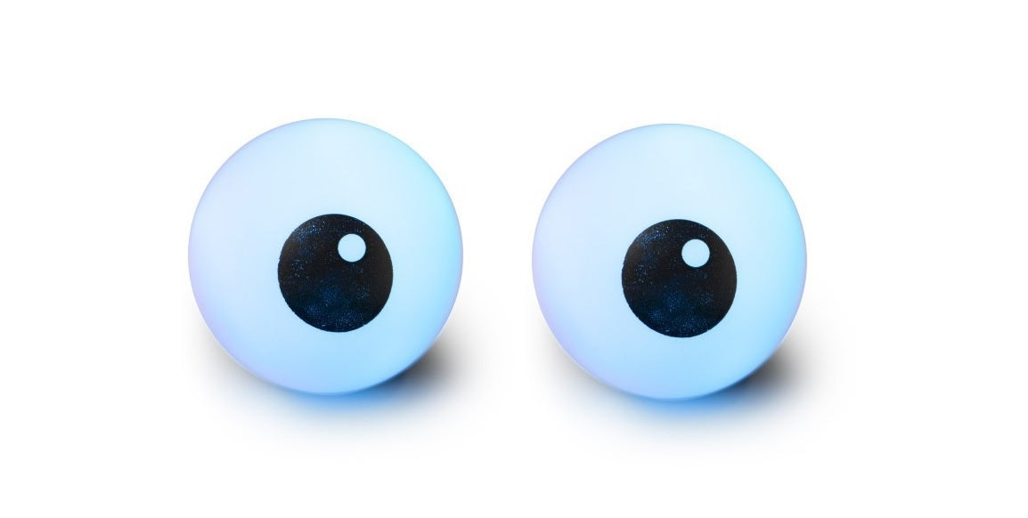 This image shows the normal eyeballs lit up in blue.
