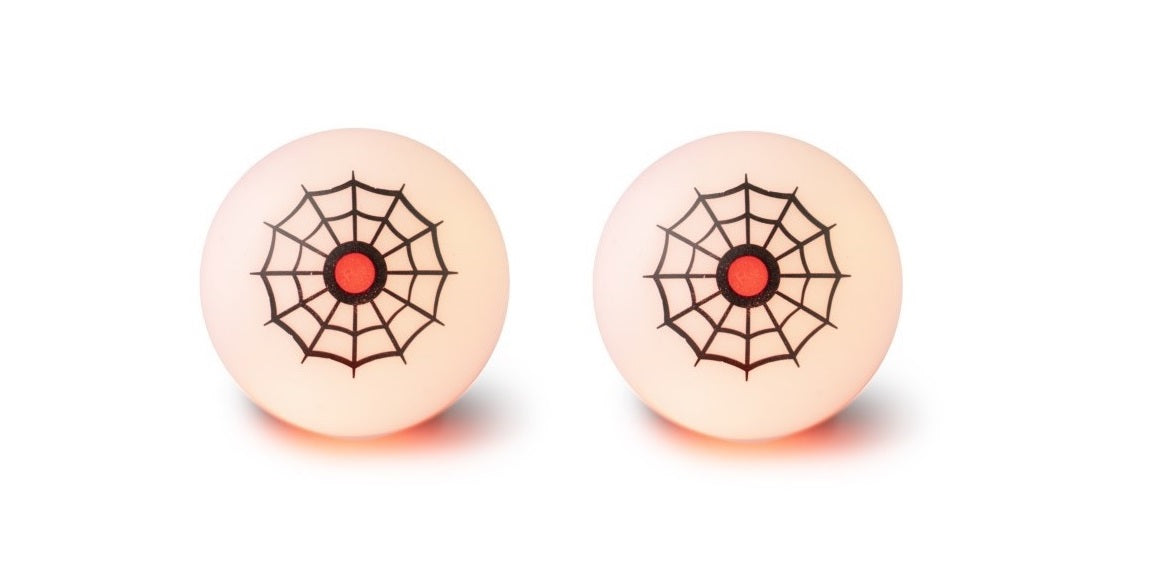 This image shows the spiderweb eyeballs lit up in red.