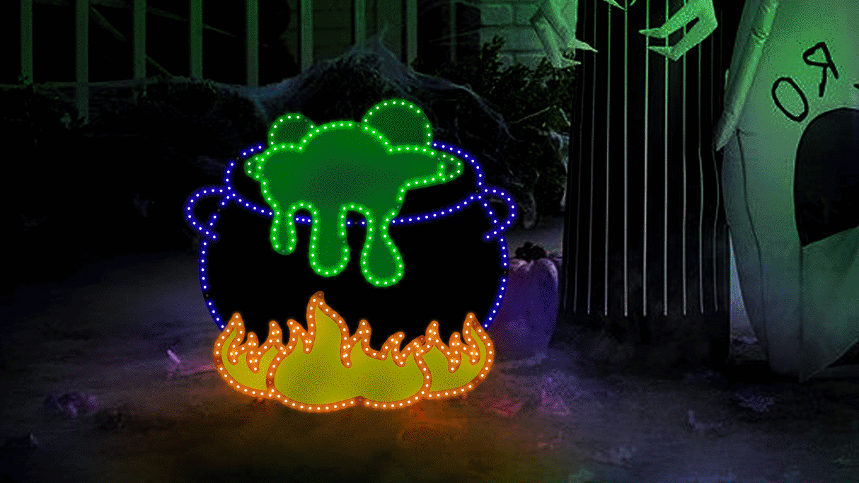 16" Hi-Vibrant LED Witch's Cauldron Halloween Decoration