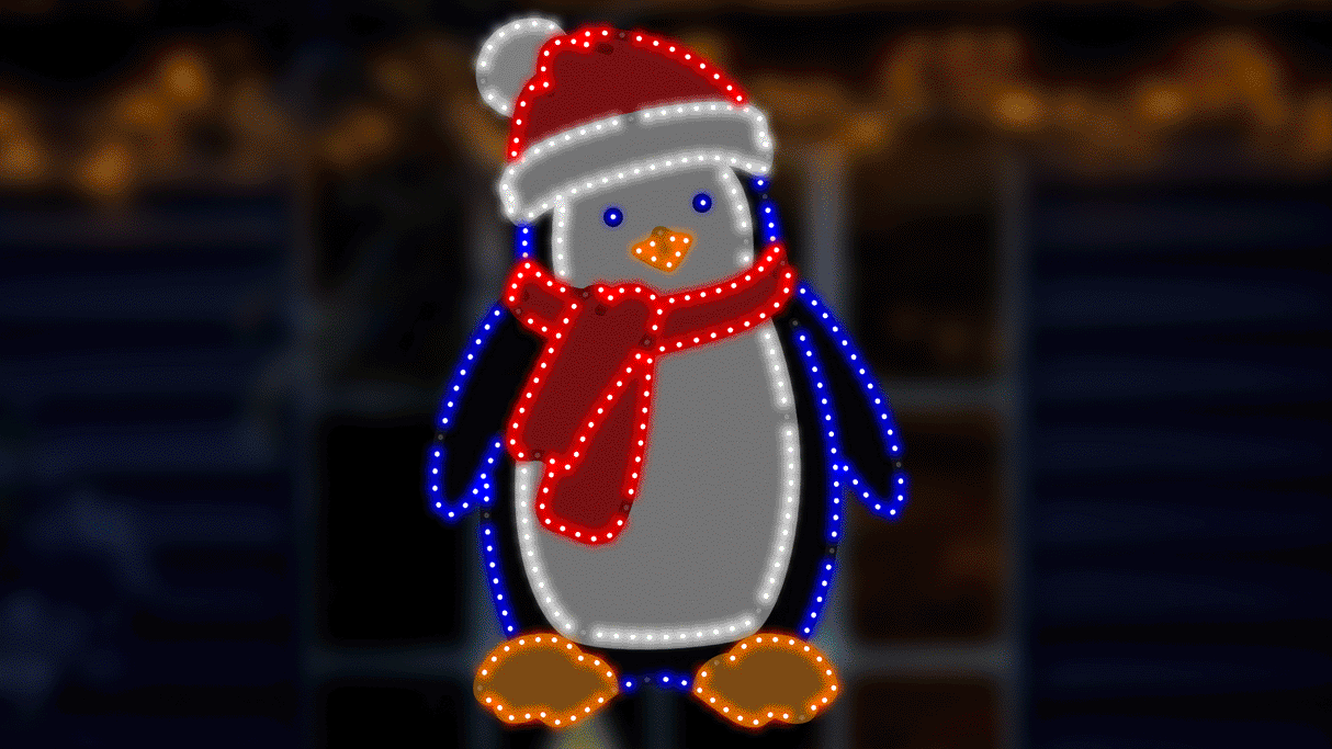 16" Hi-Vibrant LED Penguin Christmas Decoration