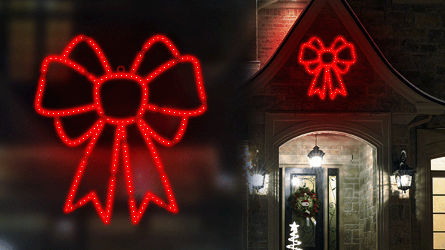16" Hi-Vibrant Twinkling LED Christmas Bow Decoration