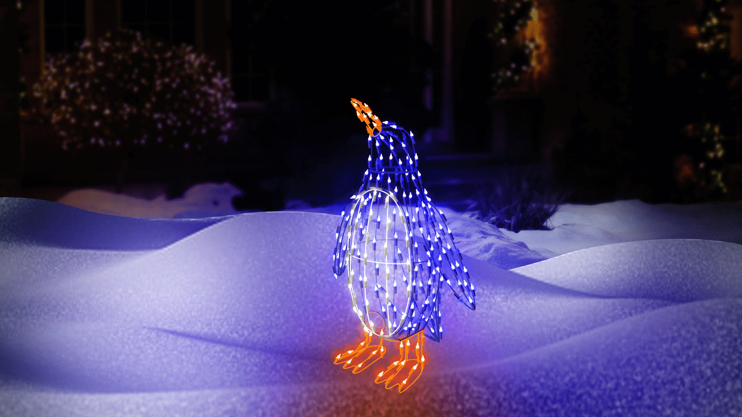 30" Twinkling LED Standing Penguin Christmas Decoration