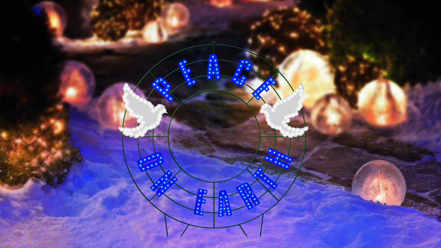 40" Peace on Earth LED Yard Wreath