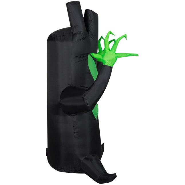 7' Pre-Lit Spooky Black Halloween Tree Inflatable with Flashing Eyes and Mouth from Gemmy