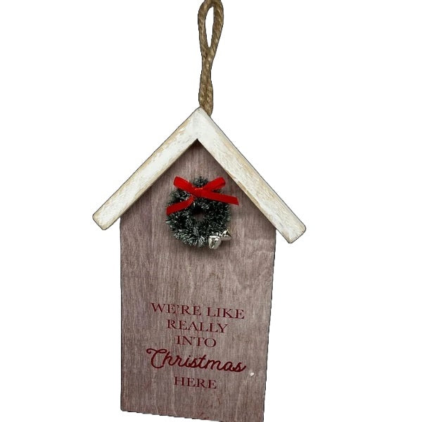 6" Vintage Wooden Holiday Sign Ornament