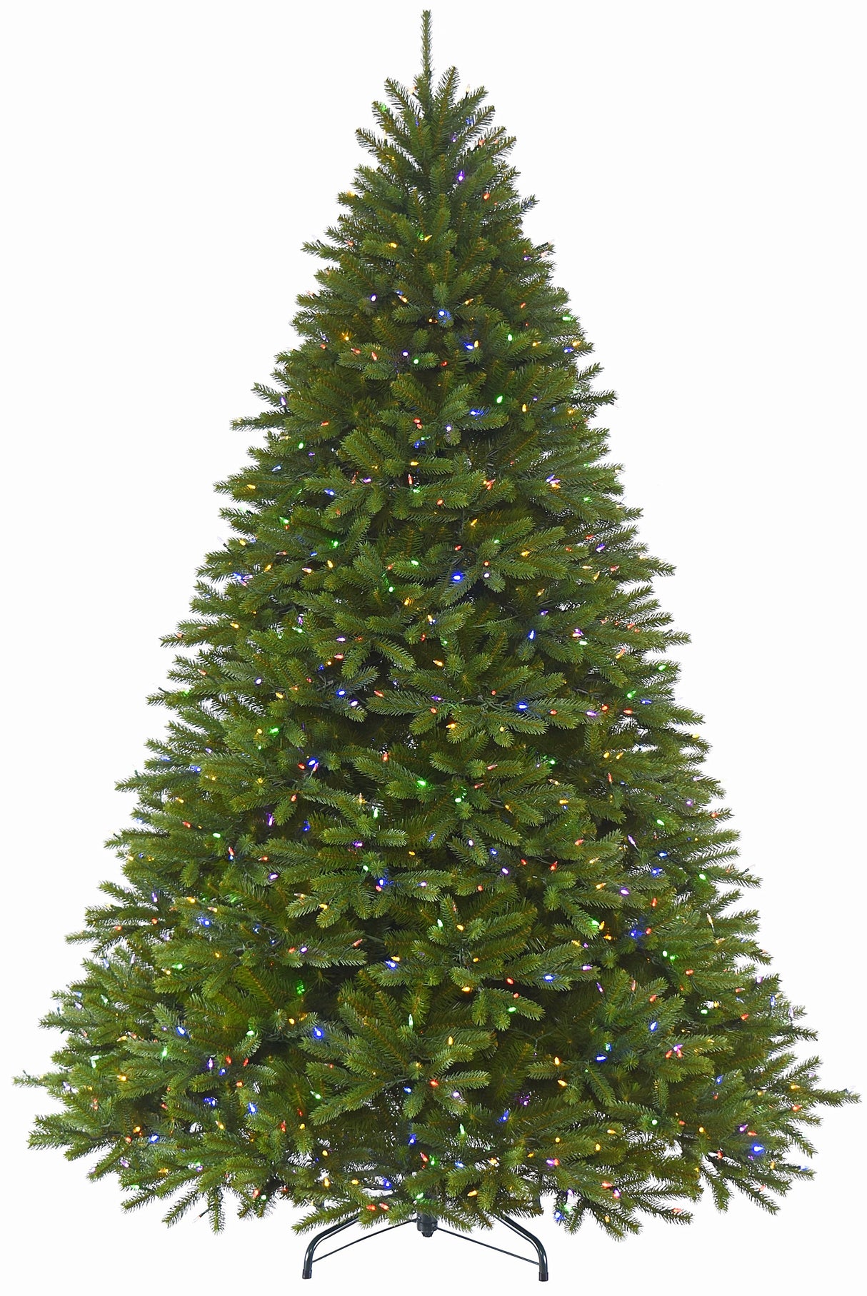 Artificial tree pre-lit with dual lights. Lights change from clear to multi-colored.