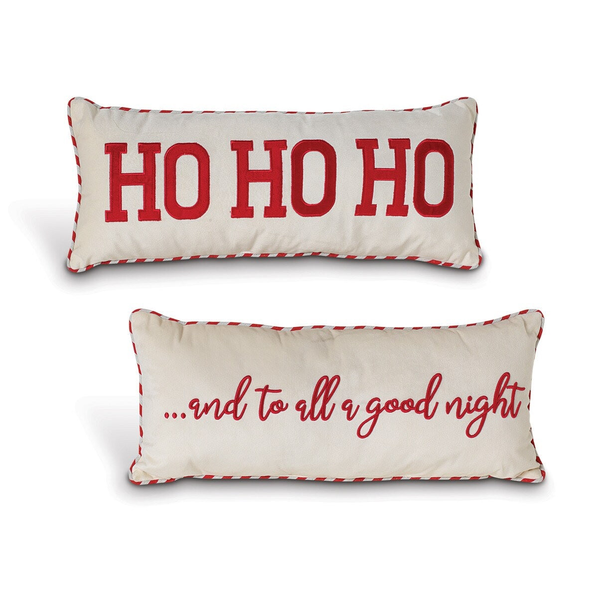 Christmas throw pillows. This picture shows both options available.