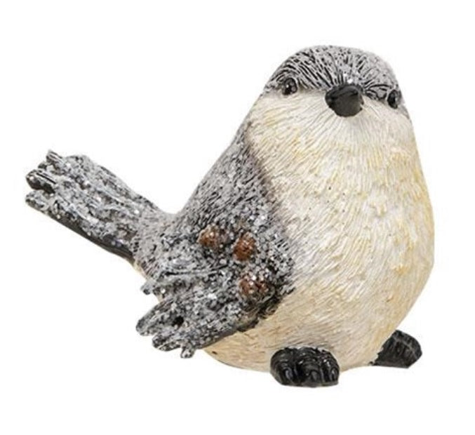 4.5" Winter Frosted Resin Bird Figurine