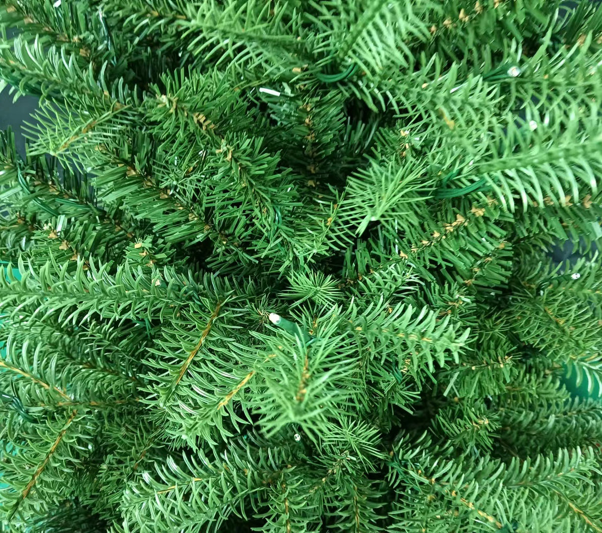 An up close view of the artificial fir tree branches and Starry Lights.