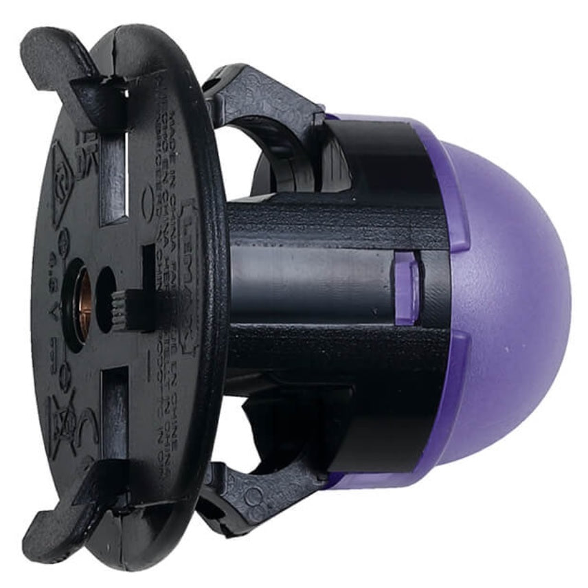 A purple LED light for a Lemax display.