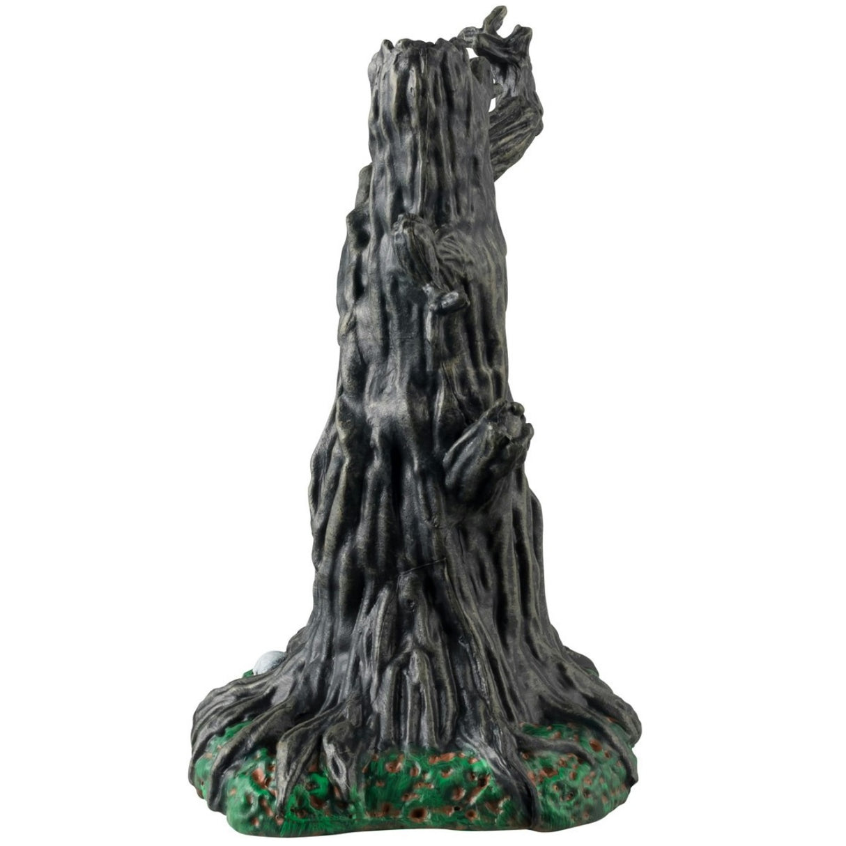 Plastic village accent for a Lemax display. Designed to look like a spooky tree with glowing green inside. There are skulls at the base.