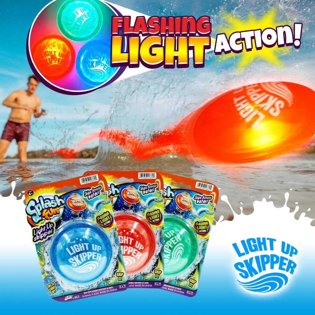 Splash Fun Light Up Water Skipper Disc Toy