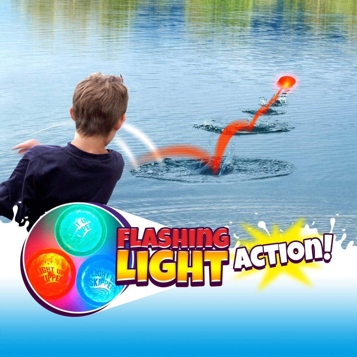 Splash Fun Light Up Water Skipper Disc Toy