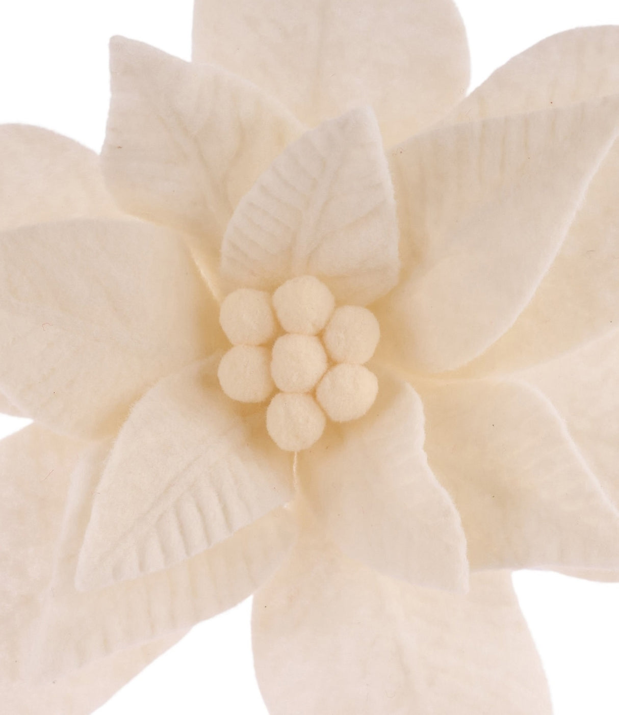 Ivory pick spray shaped like a poinsettia.