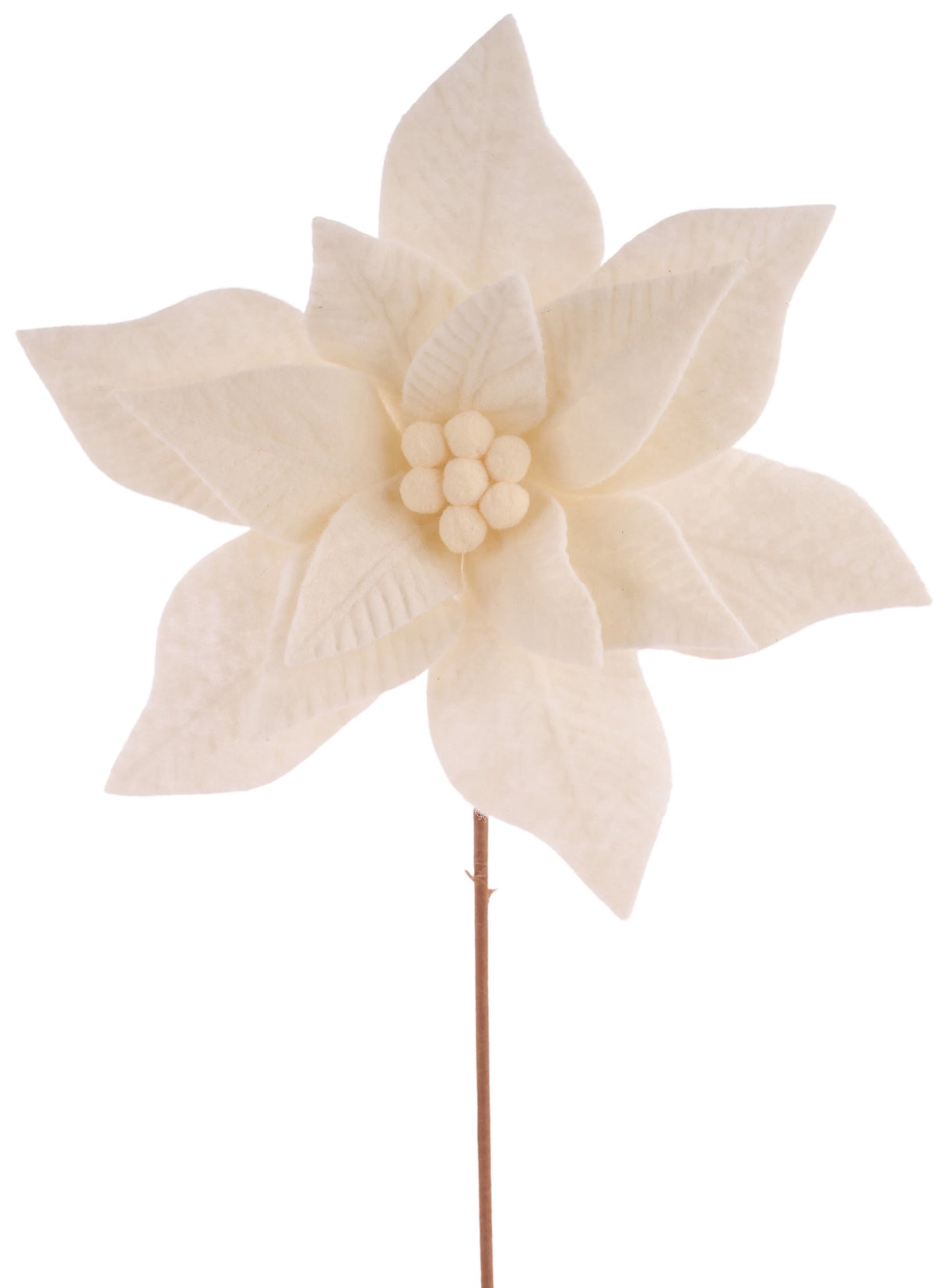 Ivory pick spray shaped like a poinsettia.