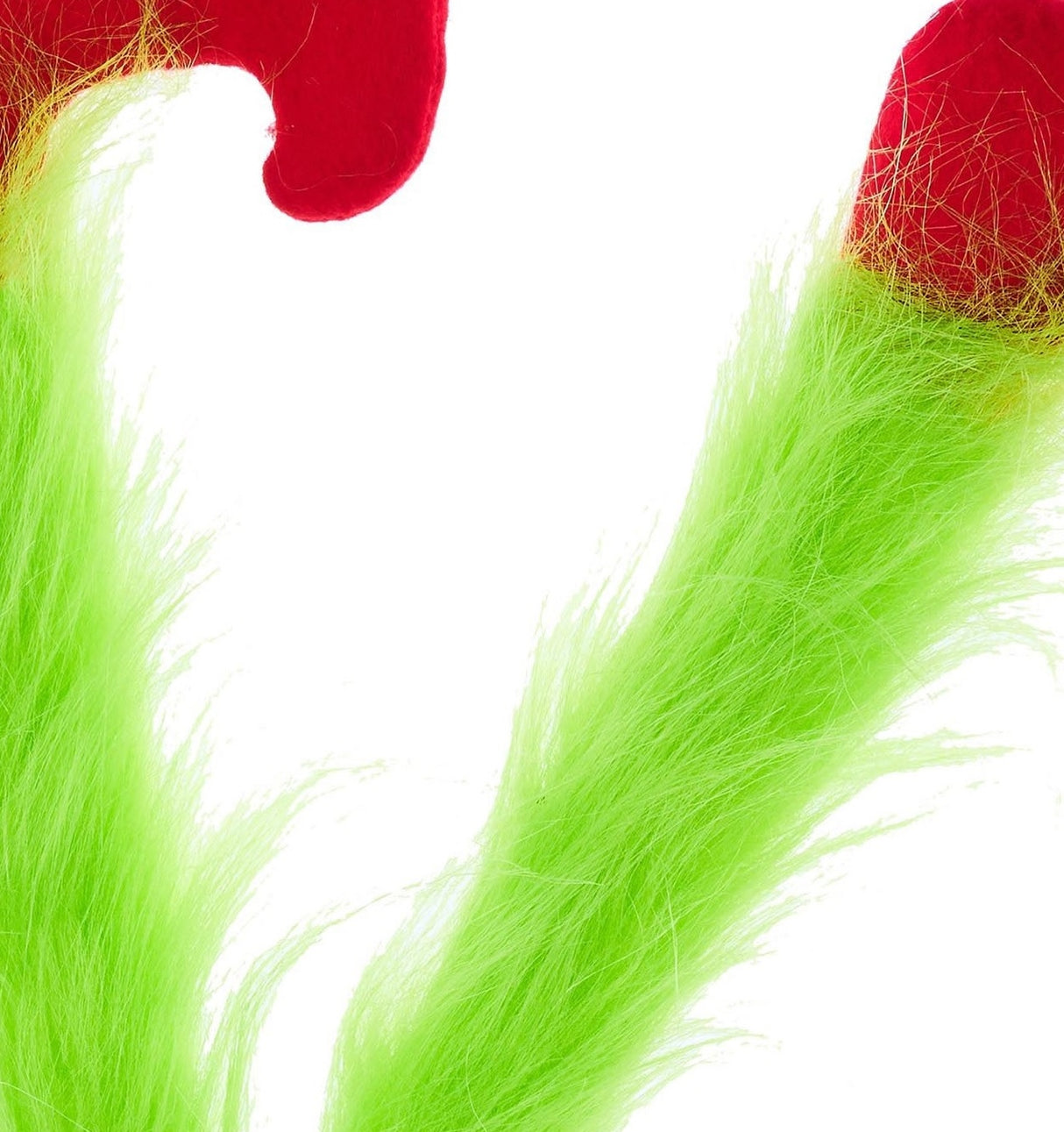 Pick spray designed to look like two furry green legs wearing red shoes.