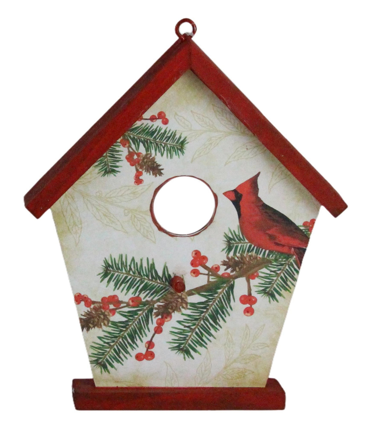 8" Cardinal Birdhouse Décor