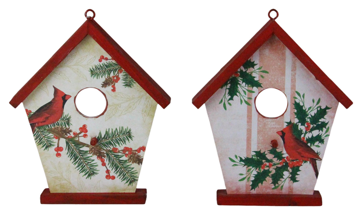 8" Cardinal Birdhouse Décor