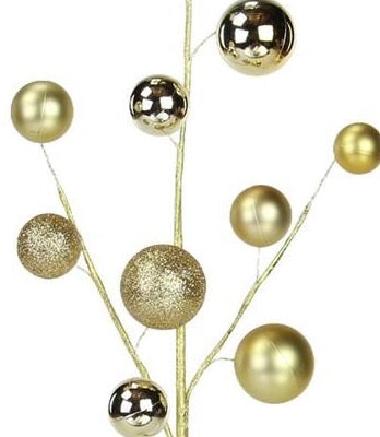 This is an up close view of some of the branches with the baubles on them.