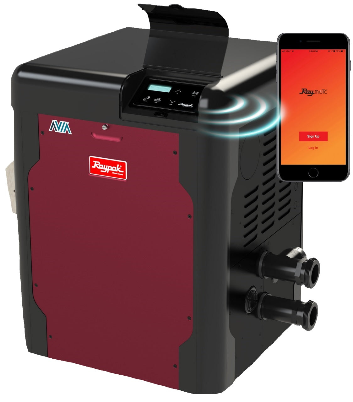 Raypak AVIA Digital Low NOx Natural Gas Pool and Spa 264K Heater | NiTek Heat Exchanger