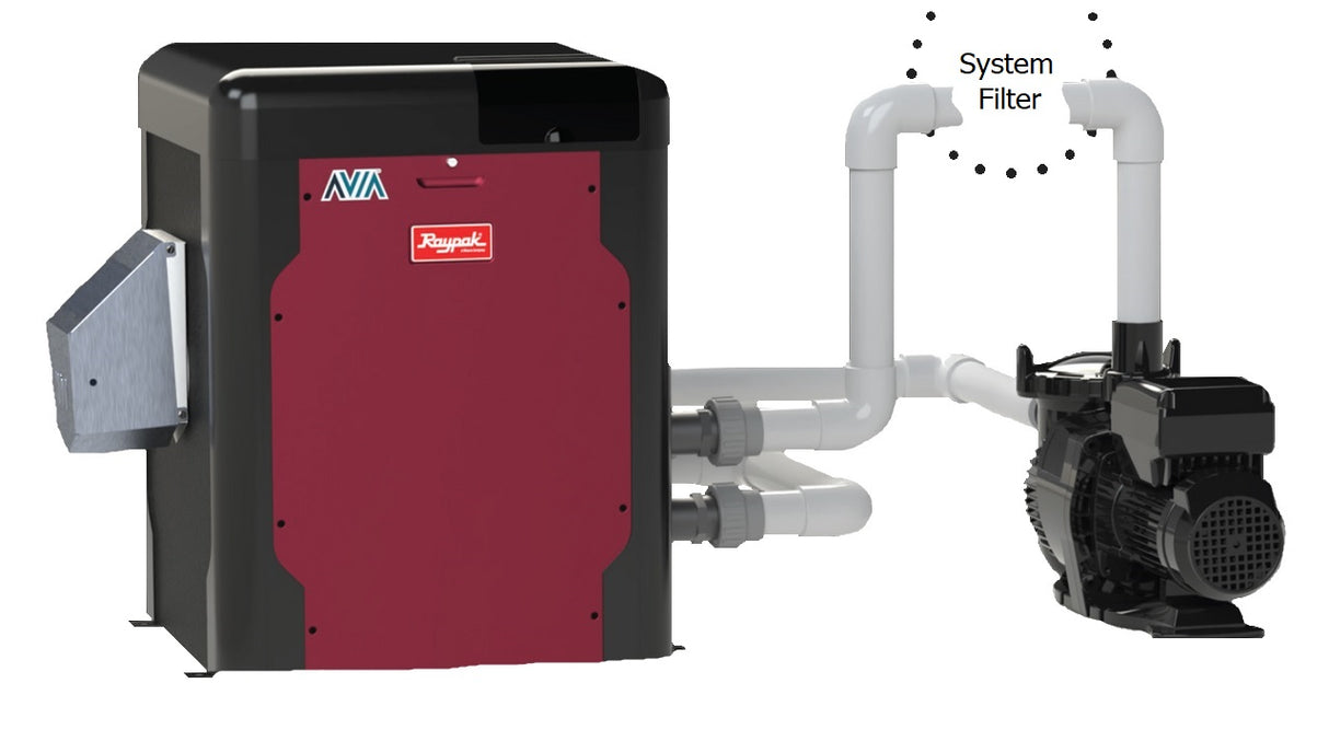 Raypak AVIA Digital Low NOx Natural Gas Pool and Spa 264K Heater | NiTek Heat Exchanger