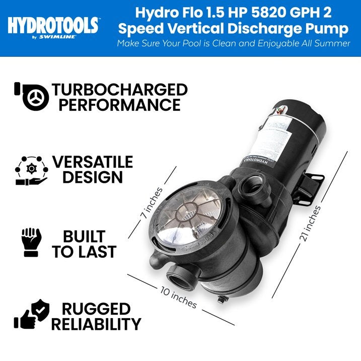 Swimline HydroTools Dual Speed 1.5 HP Above Ground Pool Pump