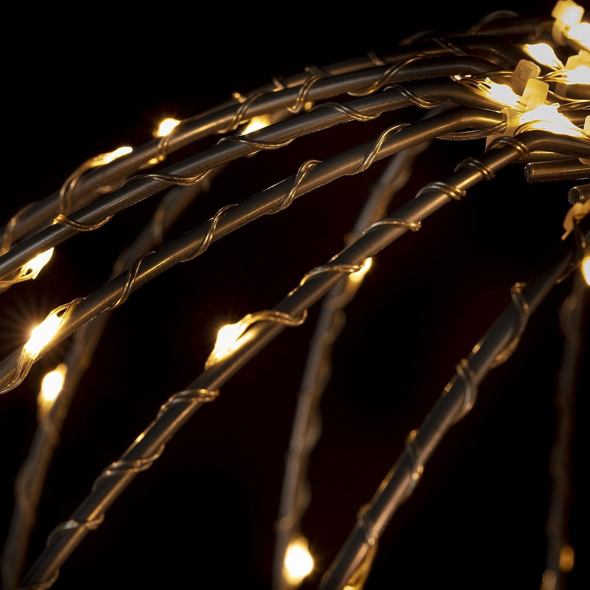 8" Foldable Metal Warm White LED Sphere Hanging Ornament