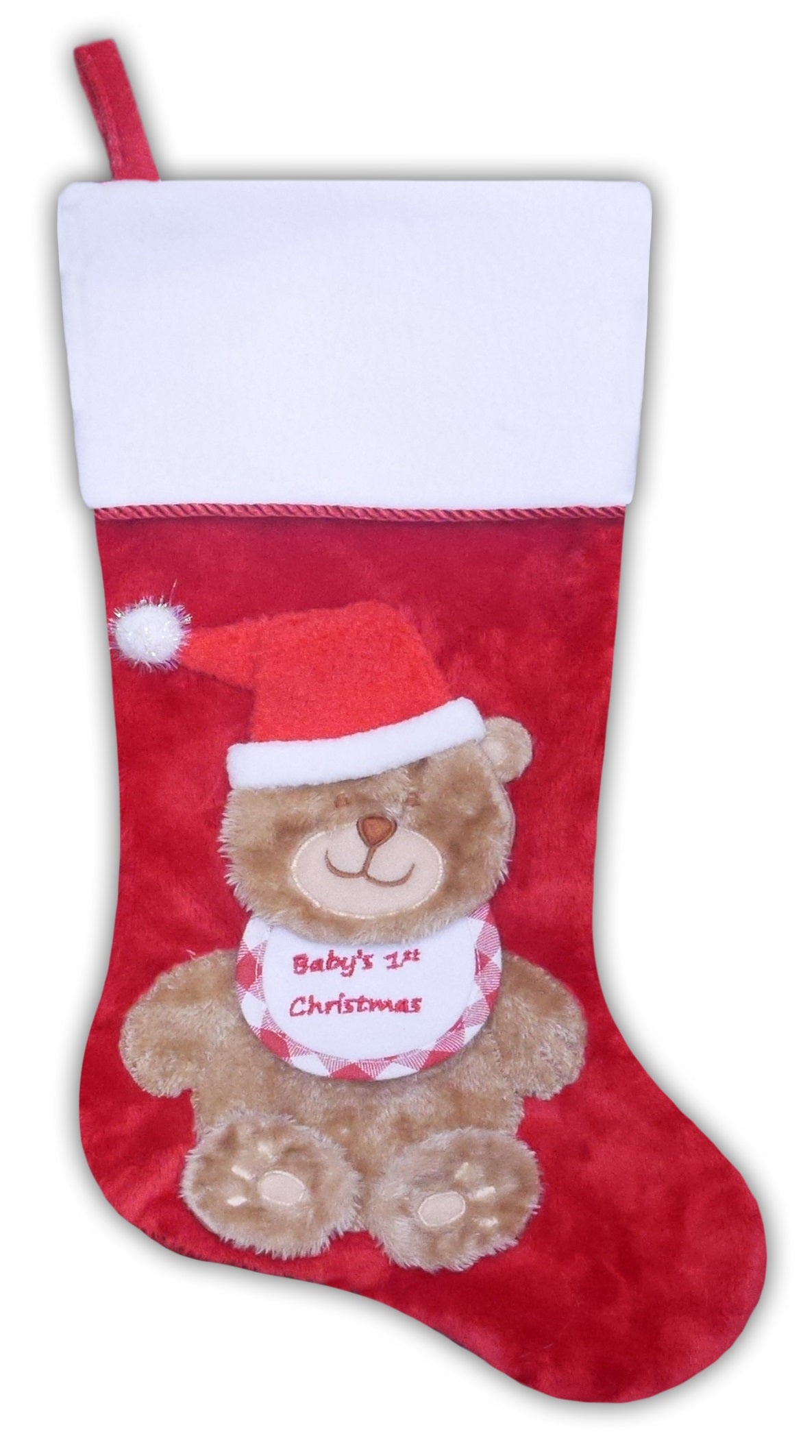 20.5" Brown Bear Baby's First Christmas Stocking