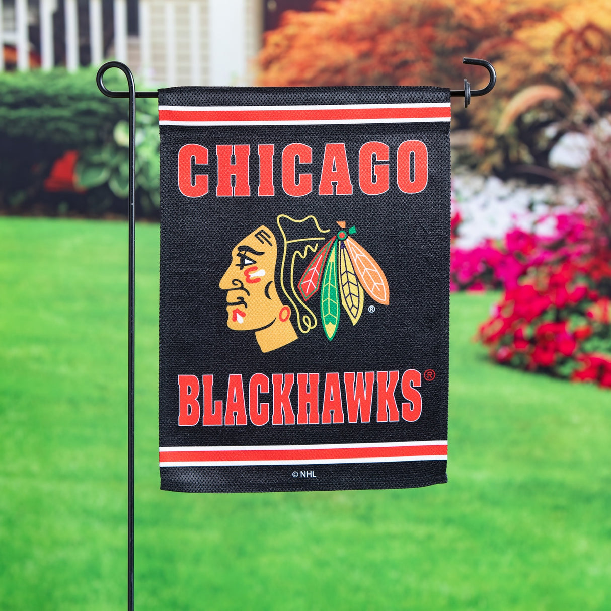 Embossed Suede Chicago Blackhawks Garden Flag