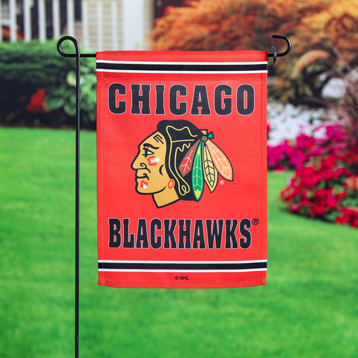 Embossed Suede Chicago Blackhawks Garden Flag