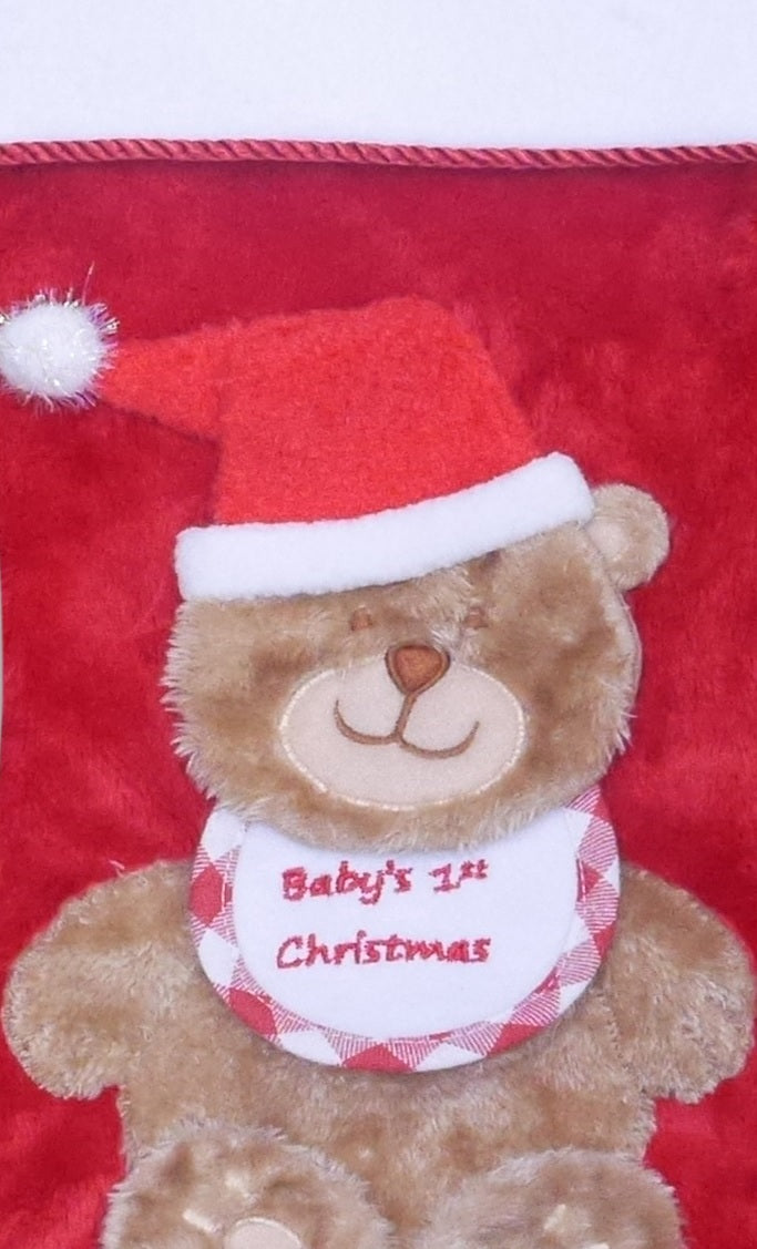 20.5" Brown Bear Baby's First Christmas Stocking