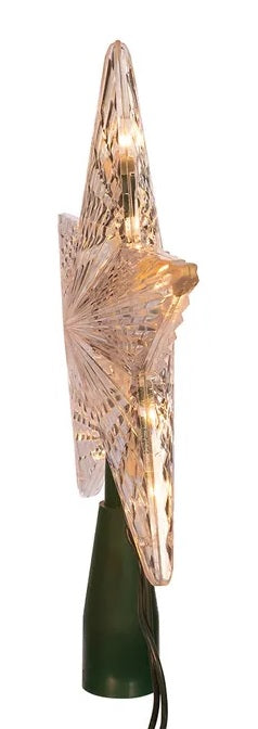 7" 5-Point Clear Lighted Star Tree Topper