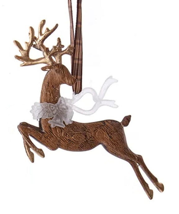 6" Rustic Glam Deer Ornament