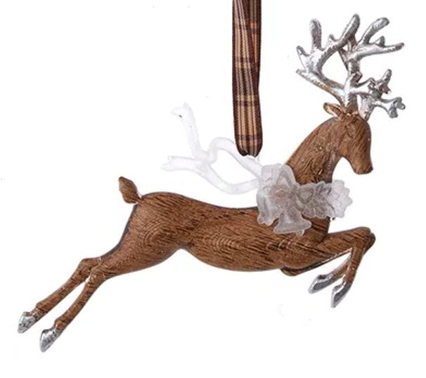 6" Rustic Glam Deer Ornament