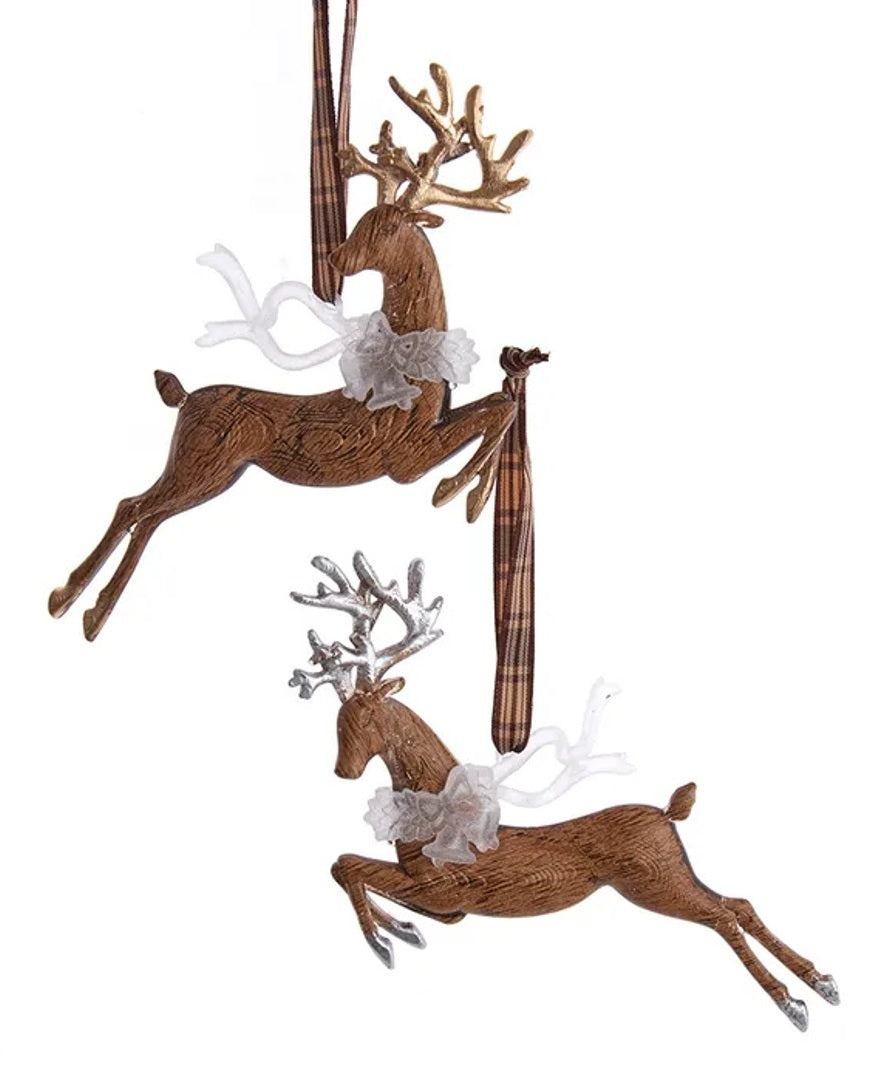 6" Rustic Glam Deer Ornament