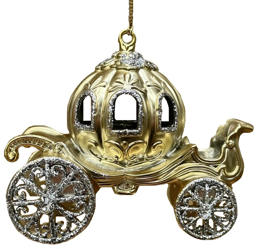 5" Metallic Gold Fairy Tale Carriage Ornament