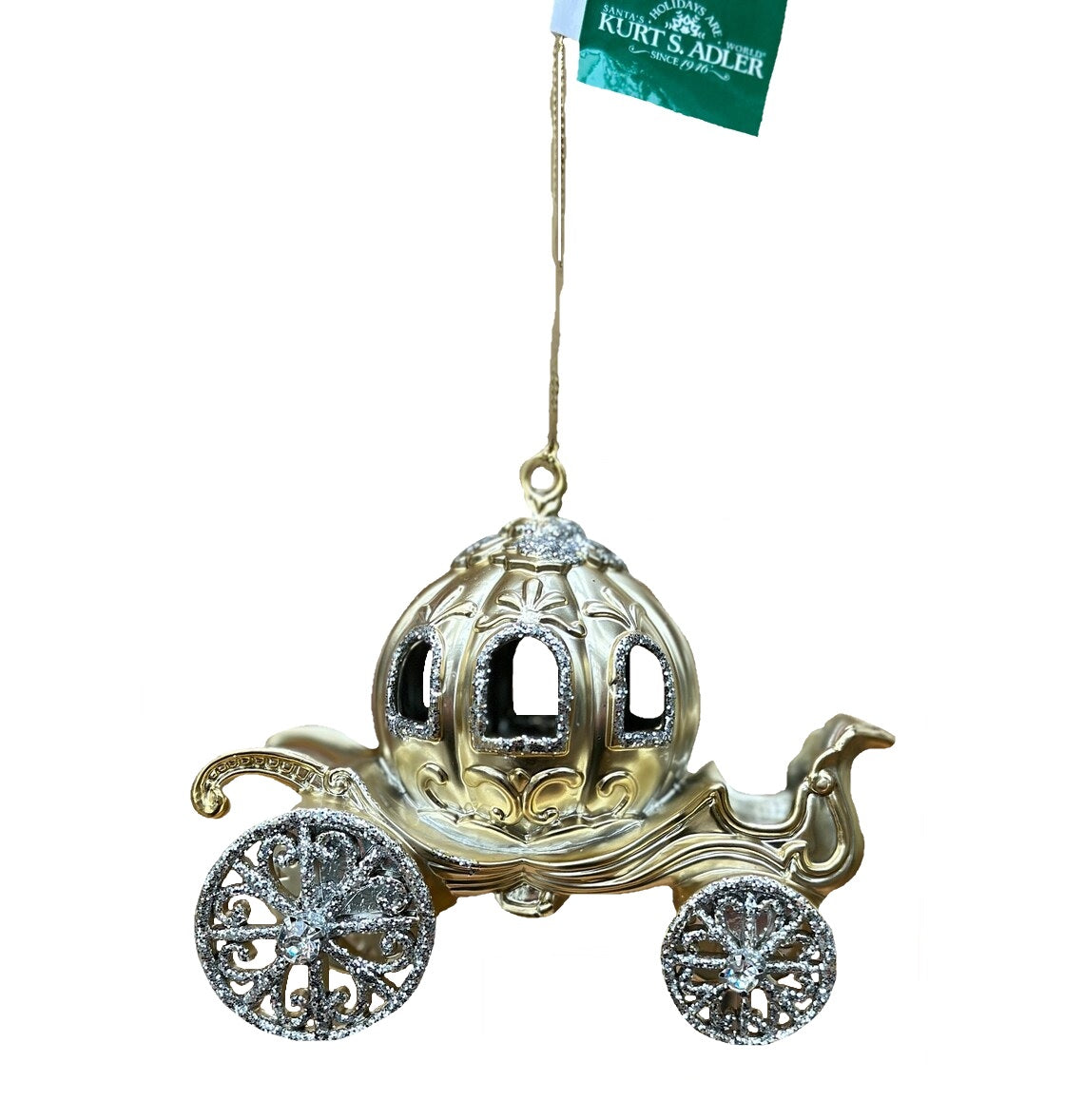 5" Metallic Gold Fairy Tale Carriage Ornament