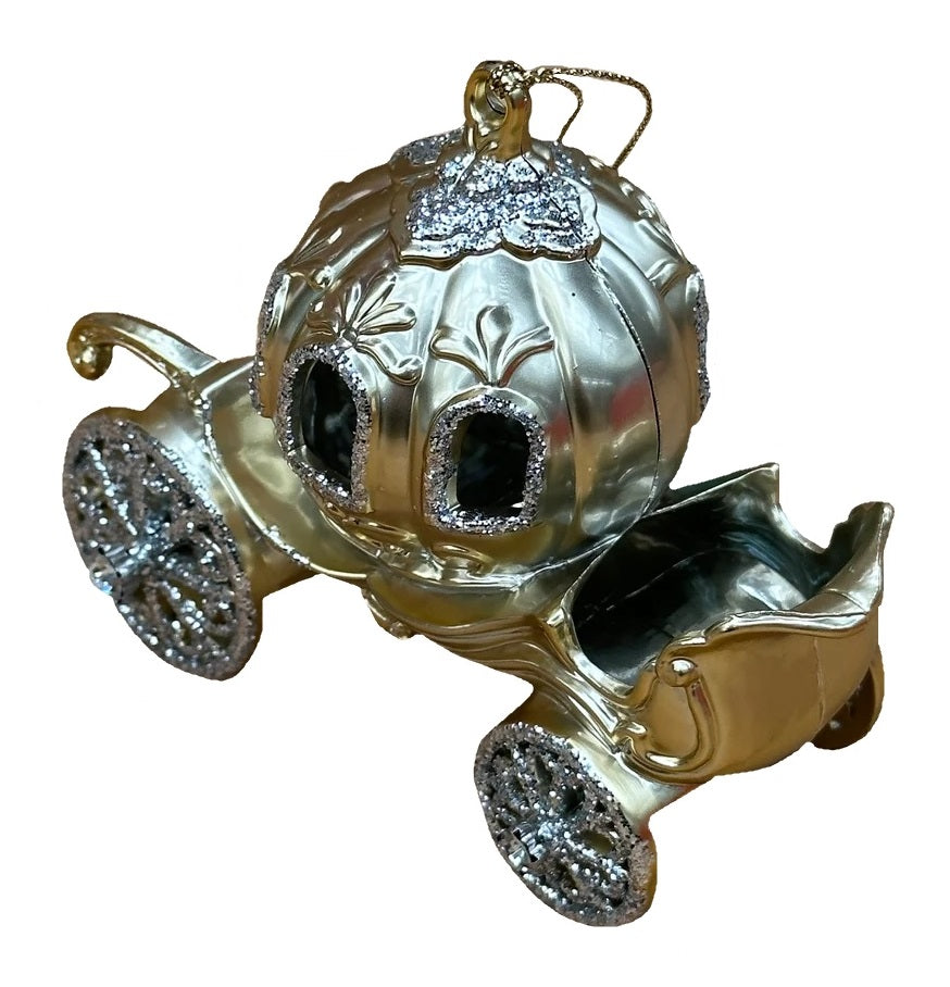 5" Metallic Gold Fairy Tale Carriage Ornament