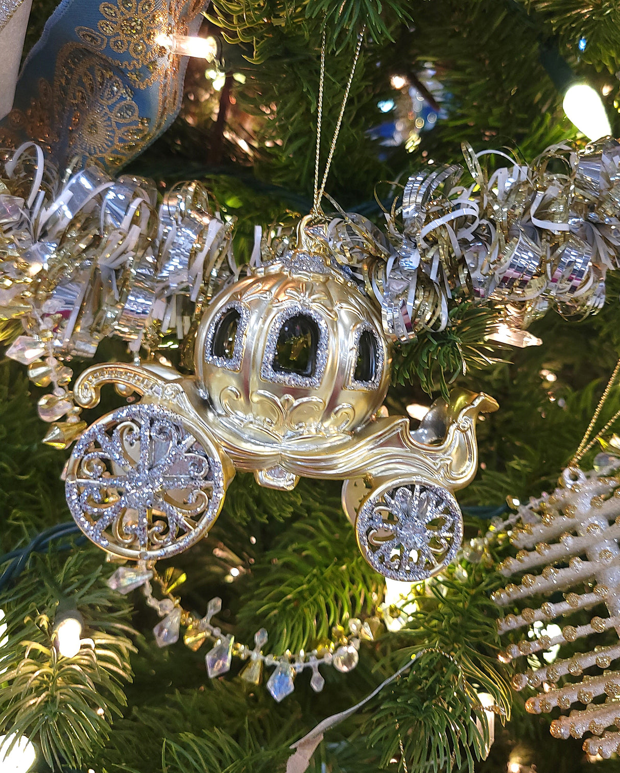 5" Metallic Gold Fairy Tale Carriage Ornament