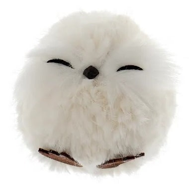 3.15" Fluffy White Owl Ornament