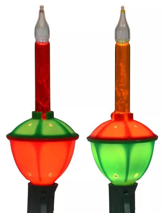 Incandescent Bubble Night Light with Red & Green Base