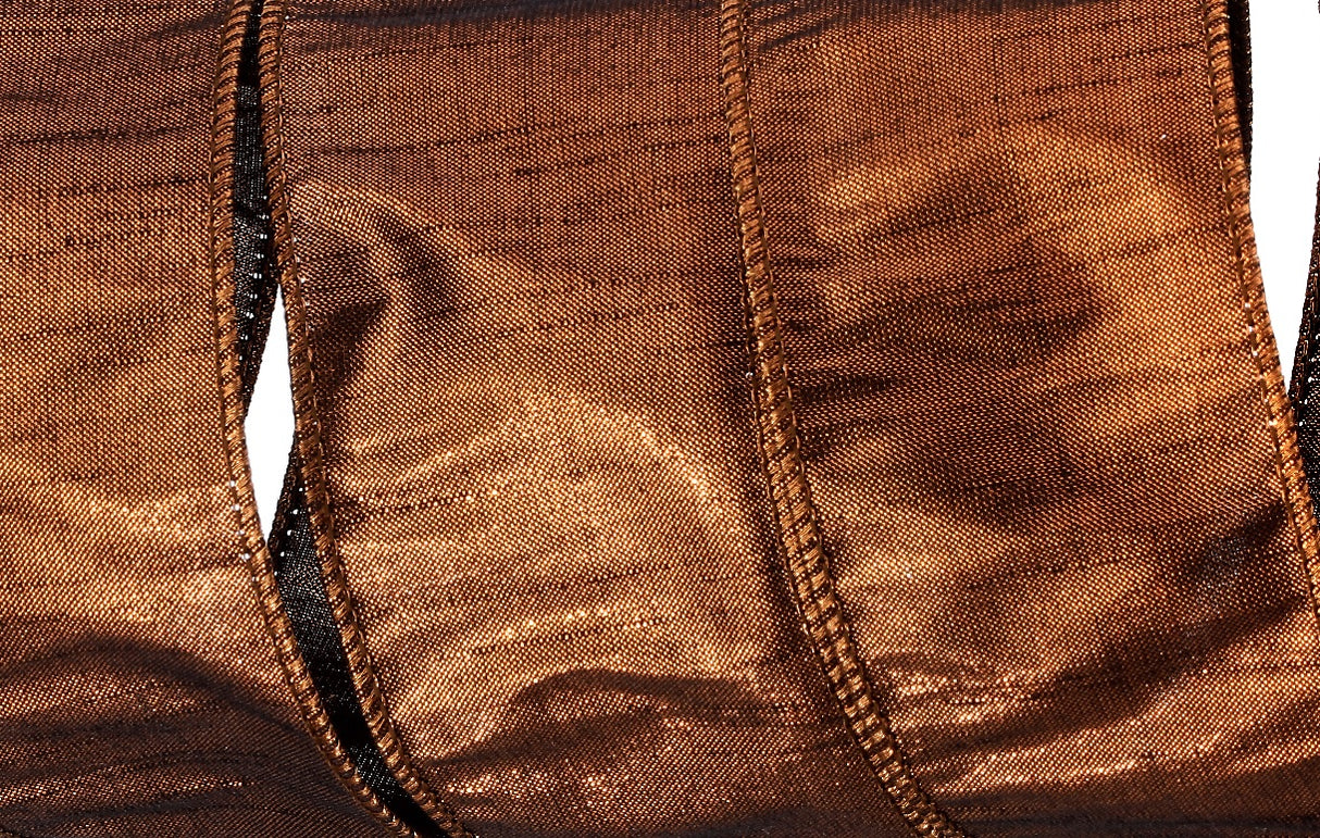 10 Yards of Metallic Copper Dupion Ribbon